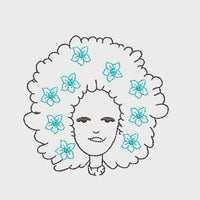Flower African American Girl Machine Embroidery Design, 3 sizes