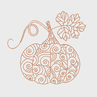 Baroque Pumpkin Machine Embroidery Design, 2 sizes