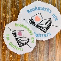Bookmarks are for Quitters Machine Embroidery Design, Book Embroidery Design - sproutembroiderydesigns