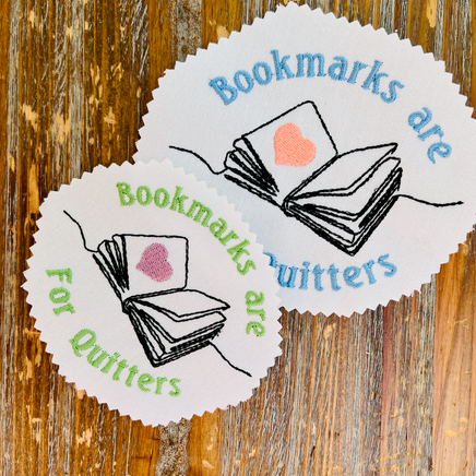 Bookmarks are for Quitters Machine Embroidery Design - sproutembroiderydesigns