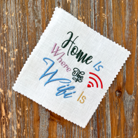 Home Is Where the Wifi Machine Embroidery Design, 2 sizes - sproutembroiderydesigns