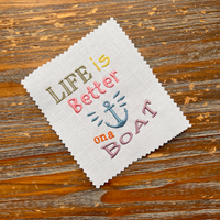 Life Is Better On a Boat Machine Embroidery Design, Boat saying embroidery design - sproutembroiderydesigns