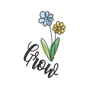 Grow Flower Machine Embroidery Design, 2 sizes