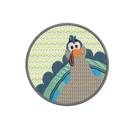 Silly Turkey Thanksgiving Machine Embroidery Design, 2 sizes