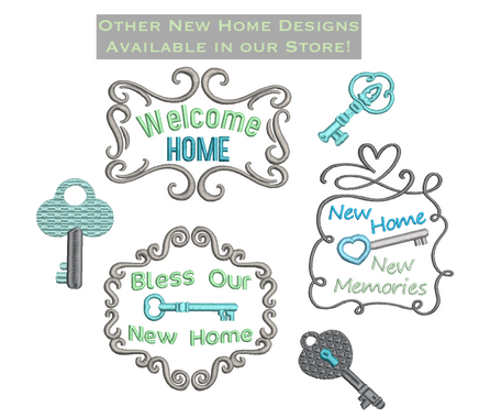 Welcome Home Machine Embroidery Design - sproutembroiderydesigns