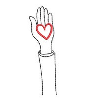 FREE Charity Hand Heart Machine Embroidery Design - sproutembroiderydesigns