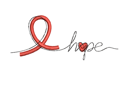 FREE Hope Cancer Ribbon Machine Embroidery Design, 2 Sizes - sproutembroiderydesigns