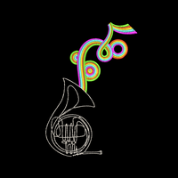 French Horn Rainbow Embroidery Design, 2 sizes, Music Embroidery Design - sproutembroiderydesigns