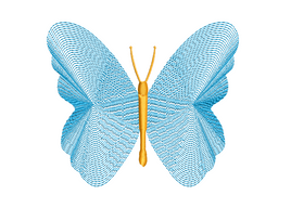 Butterfly Contour Embroidery Design, 4x4 hoop - sproutembroiderydesigns