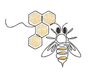 Bee Hive and Bee Embroidery Design, 2 sizes - sproutembroiderydesigns