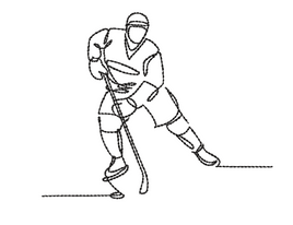 Ice Hockey Line Machine Embroidery Design, 2 sizes - sproutembroiderydesigns