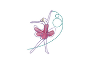 Sketch Ballerina Contour Machine Embroidery Design, 2 sizes - sproutembroiderydesigns