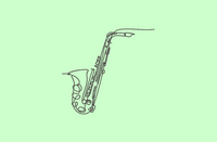 Sketch Saxophone Embroidery Design, 2 sizes - sproutembroiderydesigns
