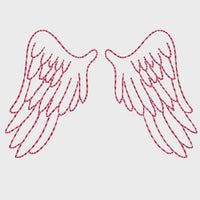 Angel Wings Embroidery Design, memorial embroidery design