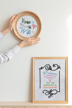 Home Is Where the Wifi Machine Embroidery Design, 2 sizes - sproutembroiderydesigns