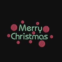 Merry Christmas Polka Dot Christmas Machine Embroidery Design, 4x4 hoop