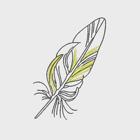 Feather Embroidery Design, 2 sizes