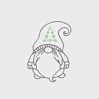 Christmas Tree Gnome Machine Embroidery Design, 2 sizes