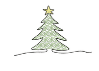 Motif Christmas Tree Machine Embroidery Design, 2 sizes