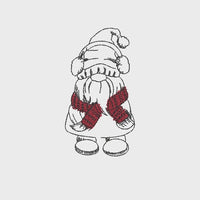 Christmas Scarf Gnome Machine Embroidery Design, 2 sizes