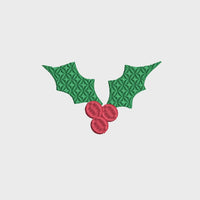 Embossed Holly Berry Christmas Machine Embroidery Design