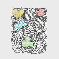 Doodle Heart Machine Embroidery Design