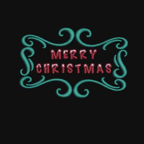 Snowy Merry Christmas Machine Embroidery Design, Christmas wording, saying