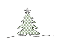 Gingham Christmas Tree Machine Embroidery Design