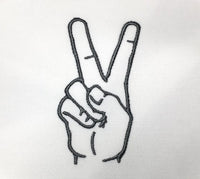 Hand Peace Sign Language Machine Embroidery Design - sproutembroiderydesigns