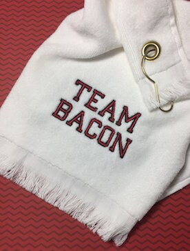 Team Bacon Machine Embroidery Design, 2 sizes - sproutembroiderydesigns
