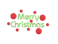 Merry Christmas Polka Dot Christmas Machine Embroidery Design, 4x4 hoop - sproutembroiderydesigns