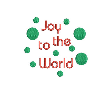 Joy To The World Polka Dot Christmas Machine Embroidery Design - sproutembroiderydesigns