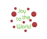 Joy To The World Polka Dot Christmas Machine Embroidery Design - sproutembroiderydesigns