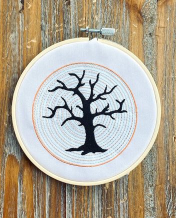 Spooky Halloween Dead Tree Machine Embroidery Design - sproutembroiderydesigns