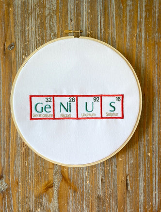 Genius Periodic Table of Elements Machine Embroidery Design, 5x7 hoop - sproutembroiderydesigns