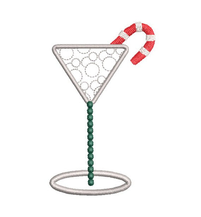 Christmas Cocktail Embroidery Design - sproutembroiderydesigns