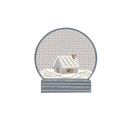 Snow Globe House Machine Embroidery Design, 4x4 hoop, Snowglobe Design - sproutembroiderydesigns