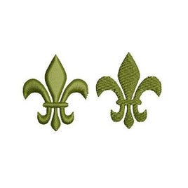 Two SMALL Fleur de Lis Machine Embroidery Designs, 2 stitch types- satin and fill - sproutembroiderydesigns