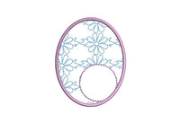 Easter Egg Monogram Frame Machine Embroidery Design - sproutembroiderydesigns