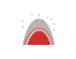 Shark Silhouette Machine Embroidery Design, 4x4 hoop - sproutembroiderydesigns