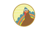 Silly Turkey Thanksgiving Machine Embroidery Design, 2 sizes - sproutembroiderydesigns