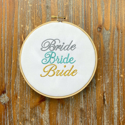 Bride and Groom Machine Embroidery Designs, 3 Fonts - sproutembroiderydesigns