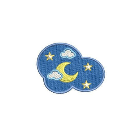 Star and Moon Machine Embroidery Design, 4x4 hoop - sproutembroiderydesigns
