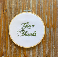 Give Thanks Thanksgiving Machine Embroidery Design - sproutembroiderydesigns