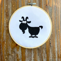 Silly Goat Silhouette Machine Embroidery Design with and without wording - sproutembroiderydesigns