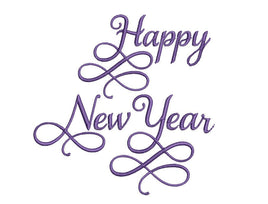 Happy New Year Machine Embroidery Design - sproutembroiderydesigns