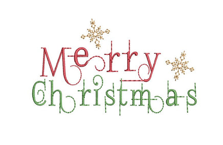 Merry Christmas Sparkle Christmas Machine Embroidery Design - sproutembroiderydesigns