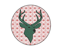Plaid Deer Silhouette Machine Embroidery Design - sproutembroiderydesigns