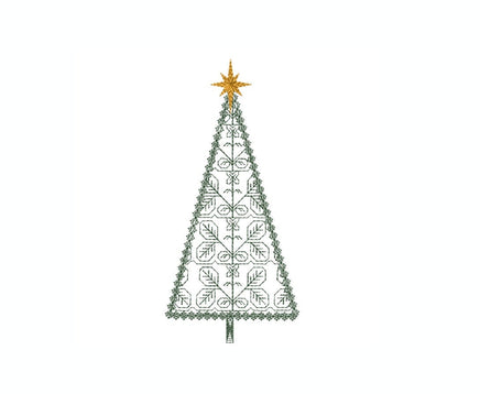 Forest Christmas Tree Machine Embroidery Design - sproutembroiderydesigns