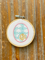 Easter Egg Monogram Frame Machine Embroidery Design - sproutembroiderydesigns